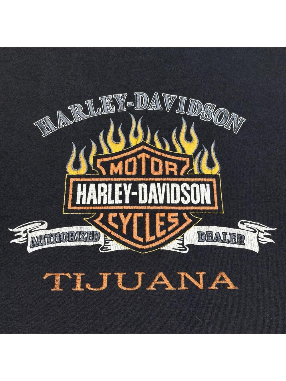 Y2K‎ Harley Davidson Tijuana Mexico Dealer Tee Black Biker Shirt Large